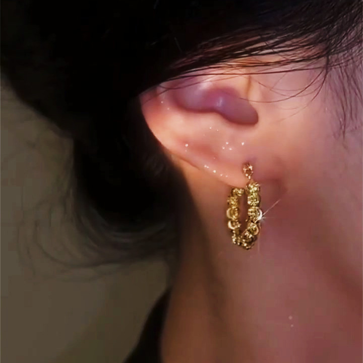 Sparkle Oval Out Yellow Stone Sapphire Hoop Earrings