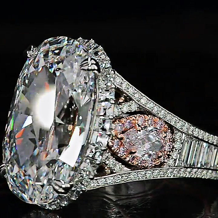 10ct Oval Cut White Sapphire Engagement Ring