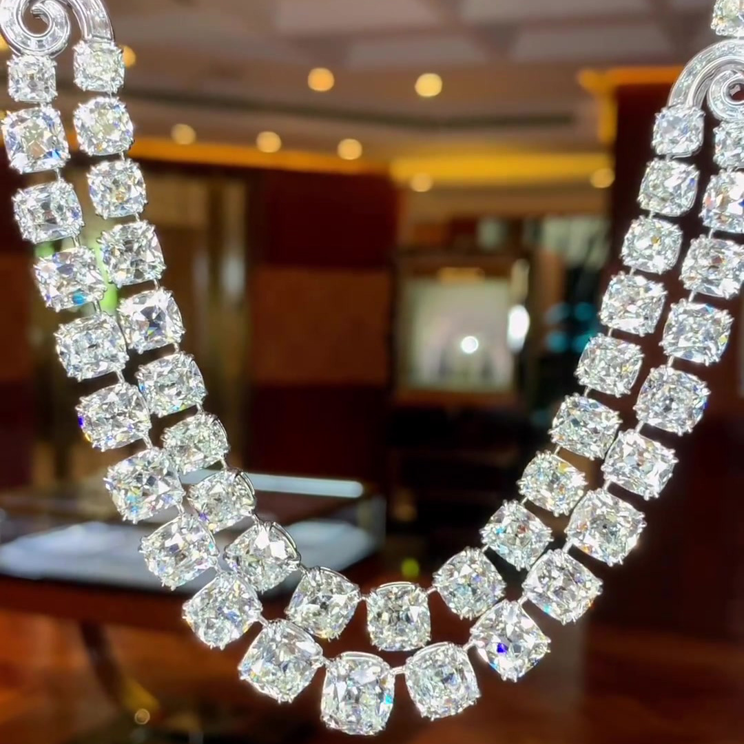 Cushion Cut White Sapphire Necklace