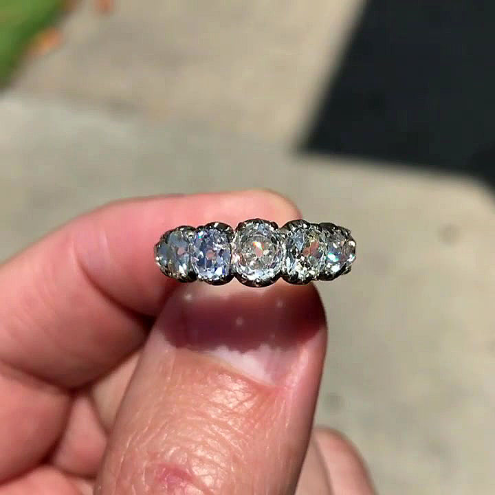 4.55ct Art Deco Round Cut White Eternity Ring