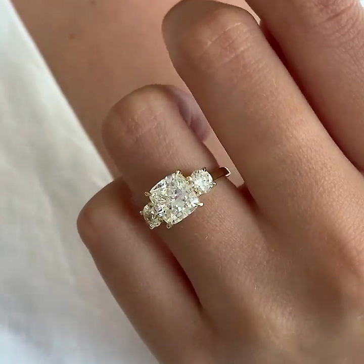 3ct Cushion Cut White Sapphire Engagement Ring