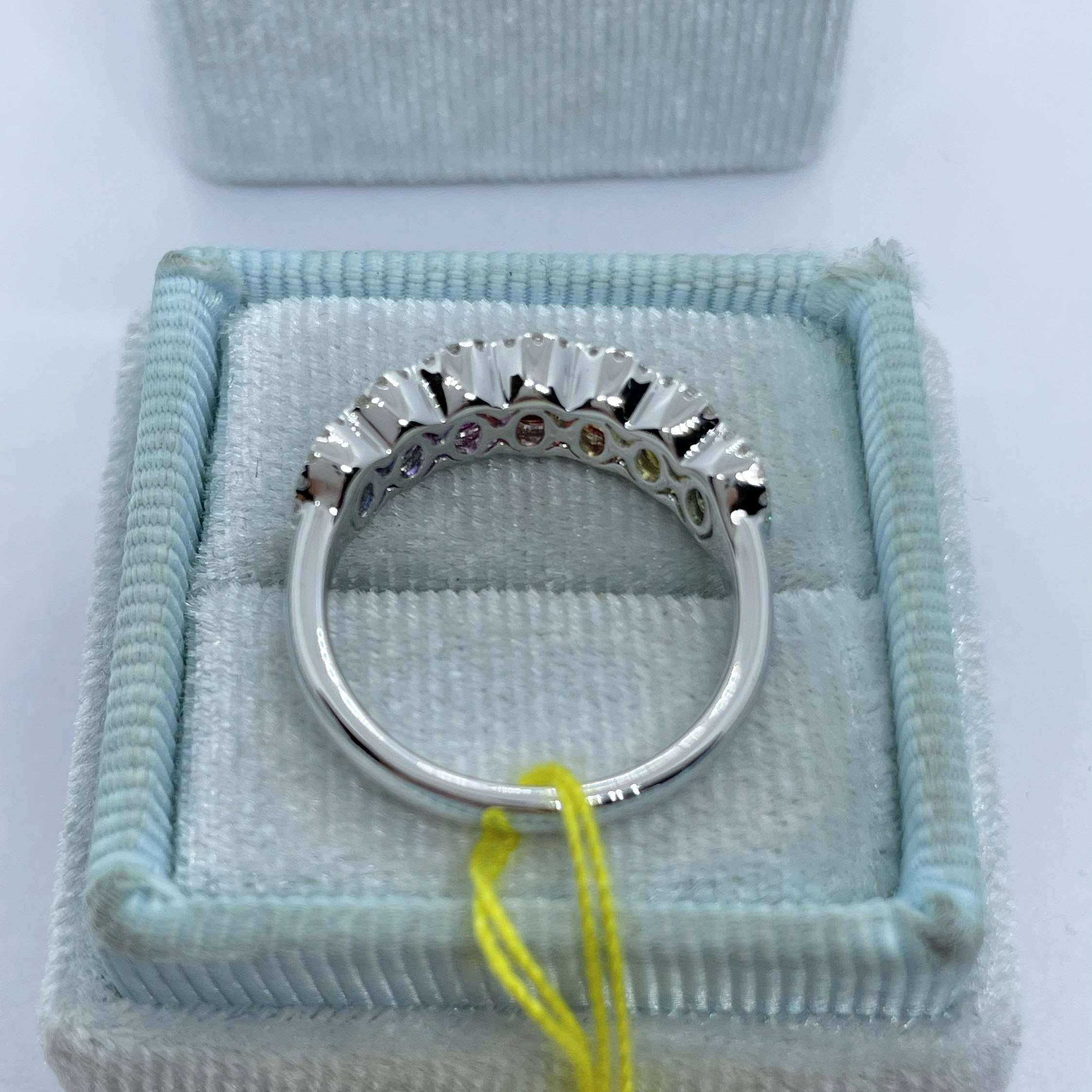 4ct Oval Cut Rainbow Sapphire Eternity Ring