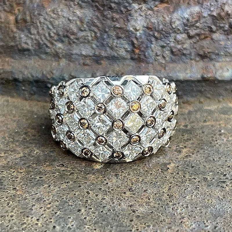 11.2ct Princess Cut White Sapphire Cocktail Ring