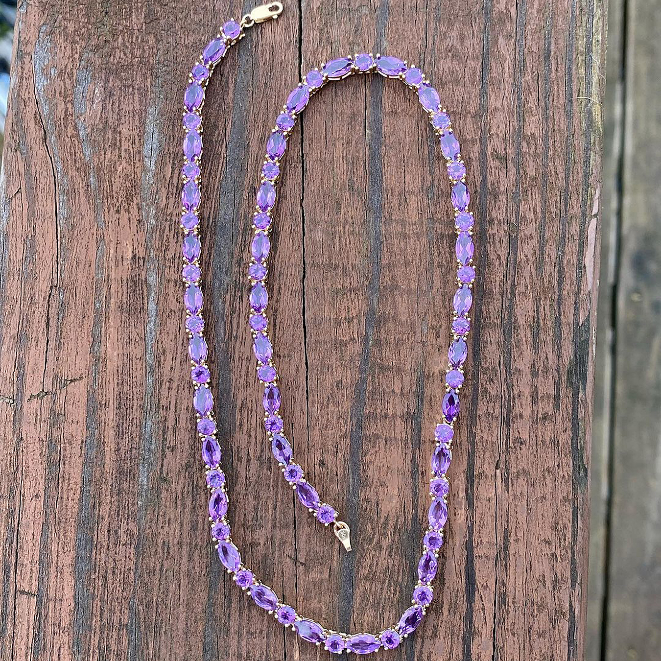 Marquise&Round Cut Amethyst Sapphire Necklace