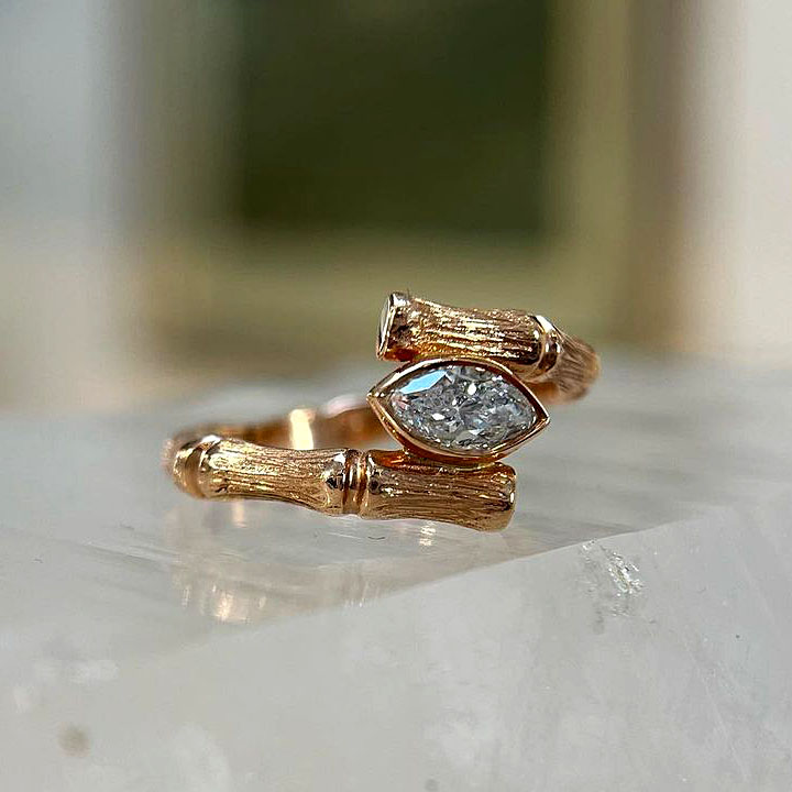 2ct Marquise Cut White Sapphire Engagement Ring