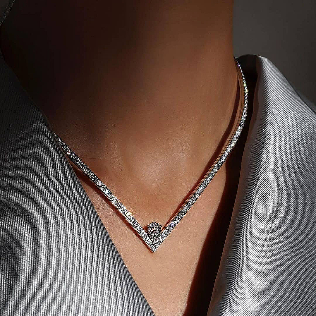 Pear Cut White Sapphire Necklace