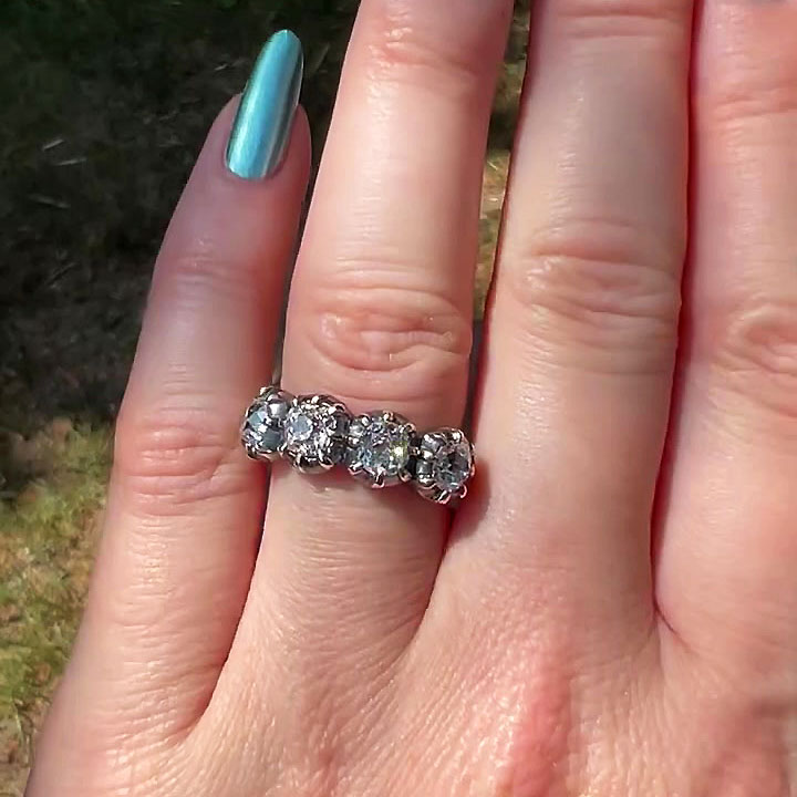 4.75ct Round Cut White Sapphire Eternity Ring