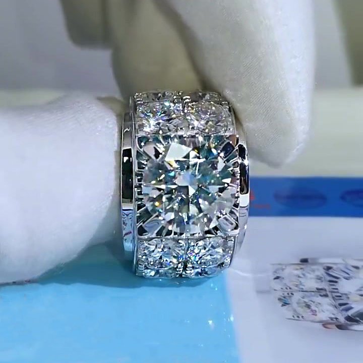 4ct Round Cut White Sapphire Engagement Ring