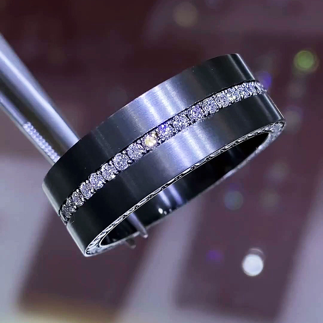 2.25ct Round Cut White Sapphire Men's Engagement Ring