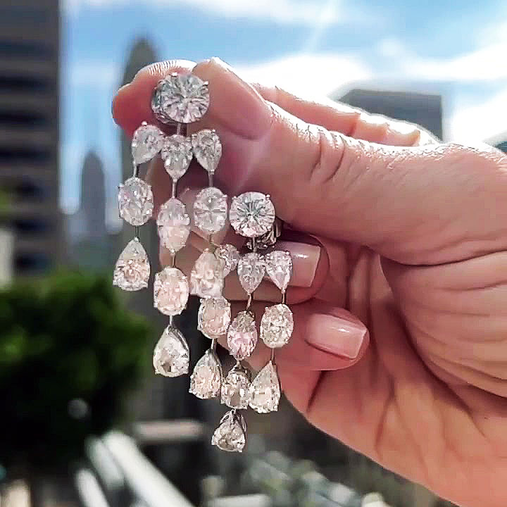 Pear Cut White Sapphire Drop Earrings