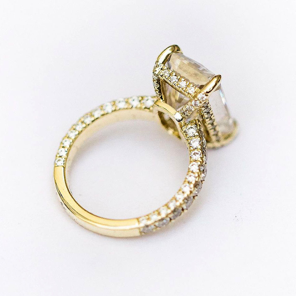 5ct Radiant Cut White Sapphire Engagement Ring