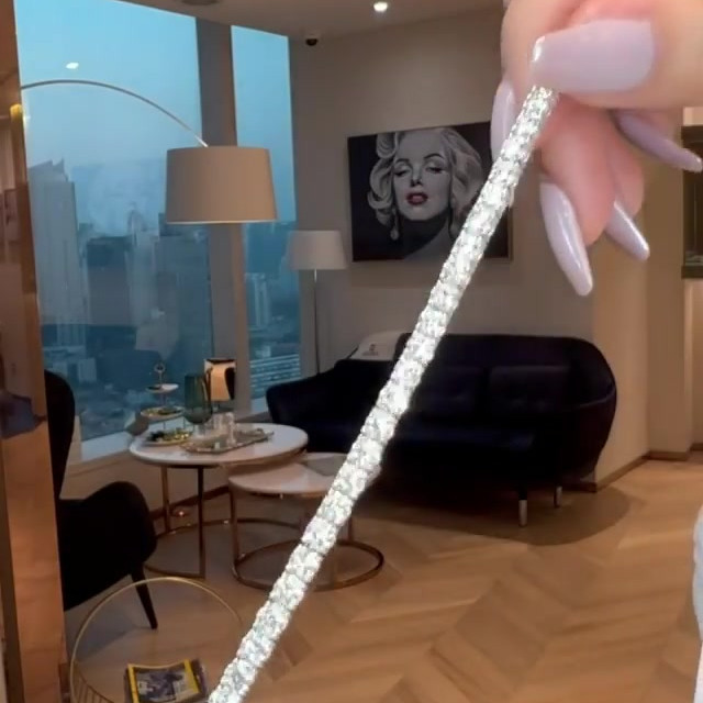 Round Cut  Simple White Sapphire Tennis Bracelet