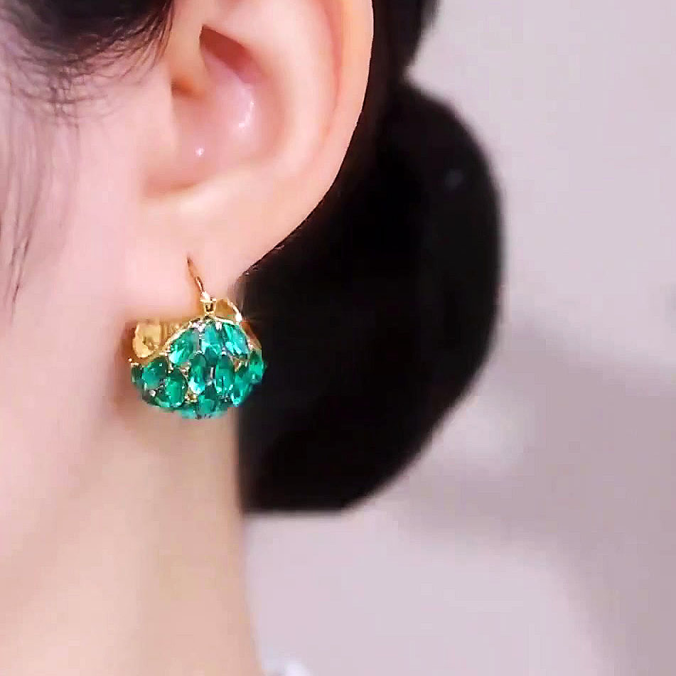 Marquise Cut Green Sapphire Drop Earrings