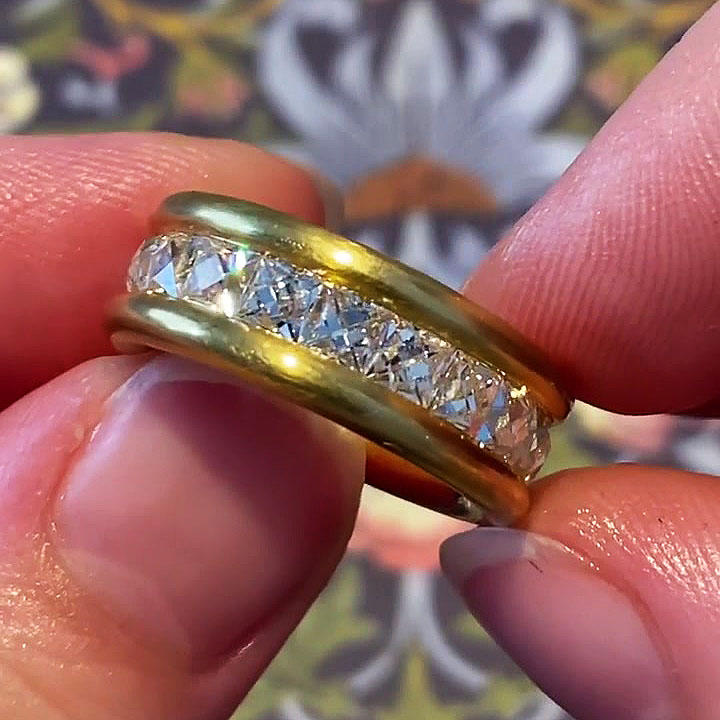 7.25ct French Cut White Sapphire Eternity Ring