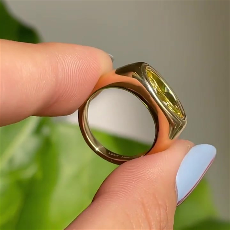 2ct Marquise Cut Yellow Sapphire Wedding Ring