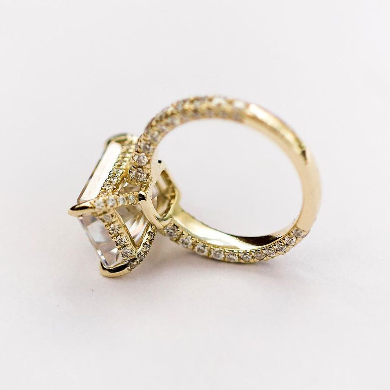 5ct Radiant Cut White Sapphire Engagement Ring