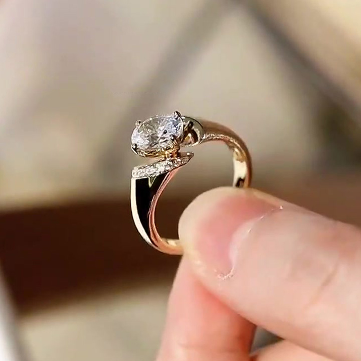 3ct Oval Cut White Sapphire Engagement Ring