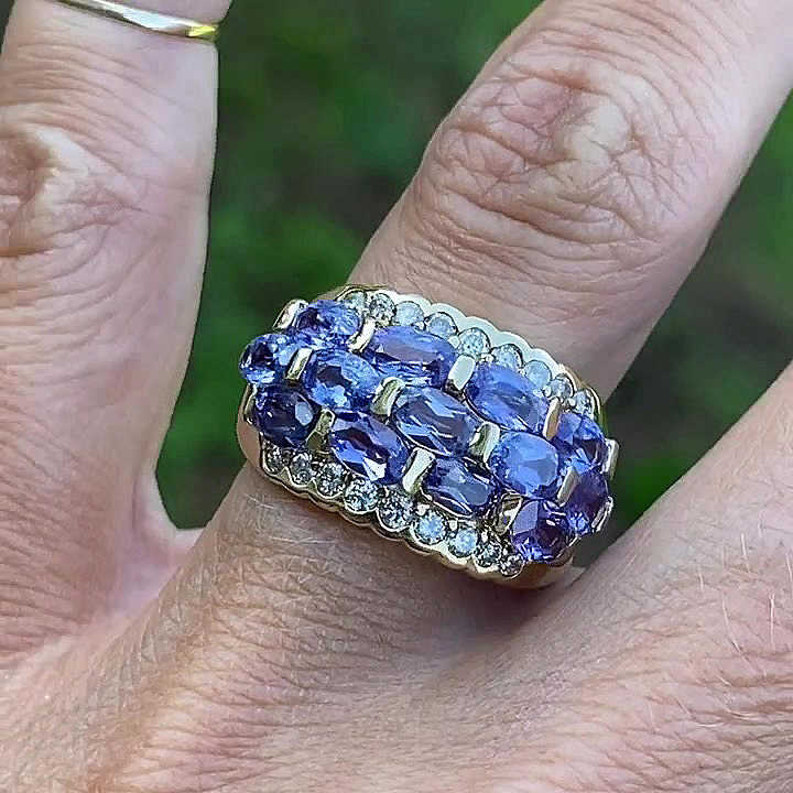 7.25ct Oval Cut Amethyst Sapphire Half Eternity Ring