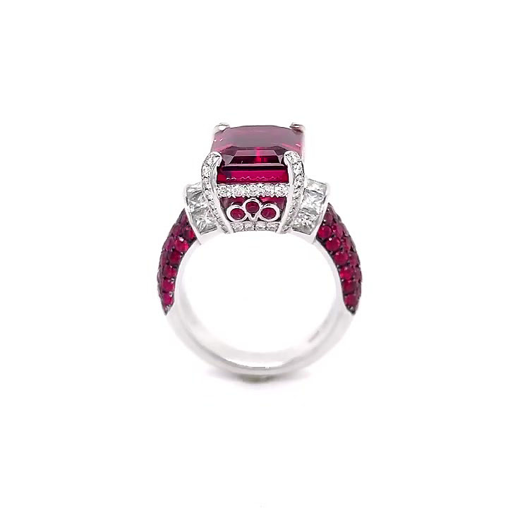 6ct Emerald Cut Ruby Sapphire Engagement Ring