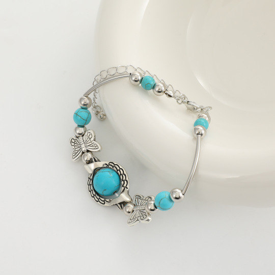 Trendy Turquoise Butterfly Handmade Bracelet