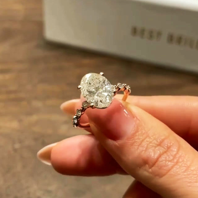 3ct Oval Cut White Sapphire Engagement Ring