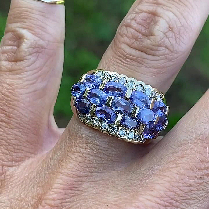 7.25ct Oval Cut Amethyst Sapphire Half Eternity Ring