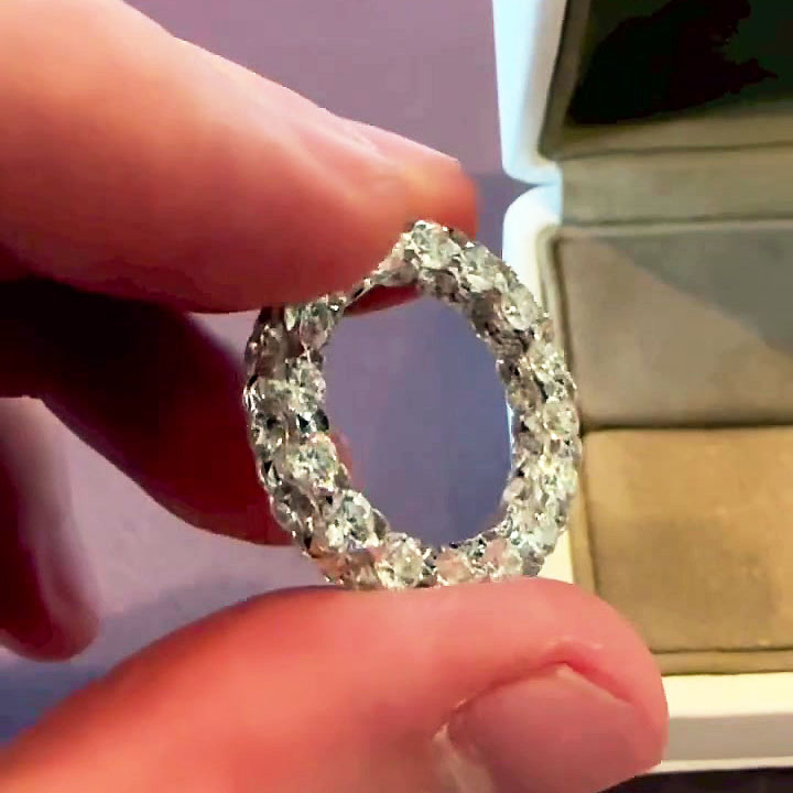 6.75ct Round Cut White Sapphire Eternity Ring