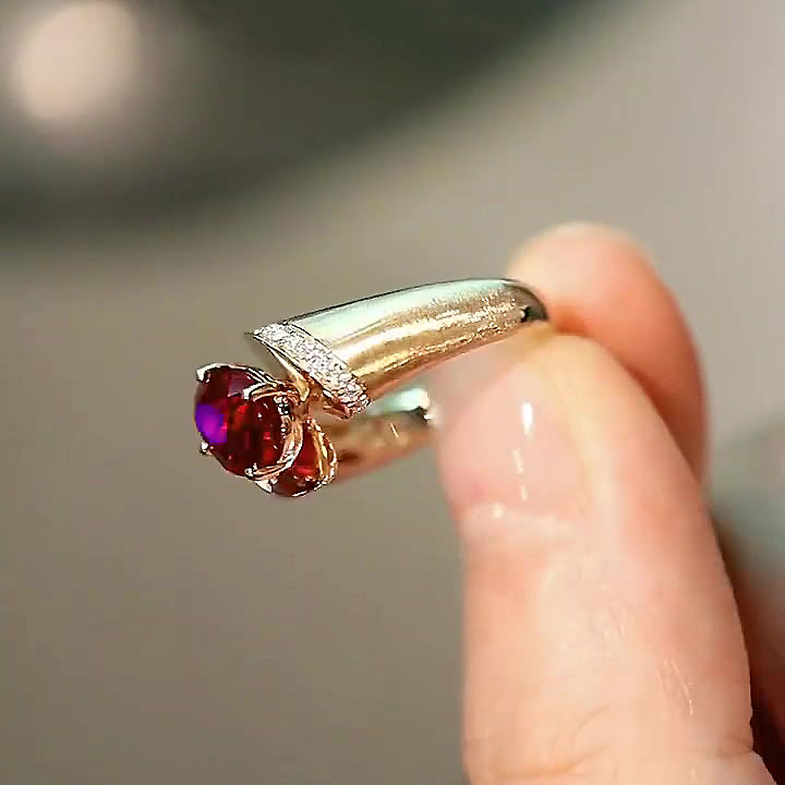 3ct Oval Cut Ruby Sapphire Engagement Ring