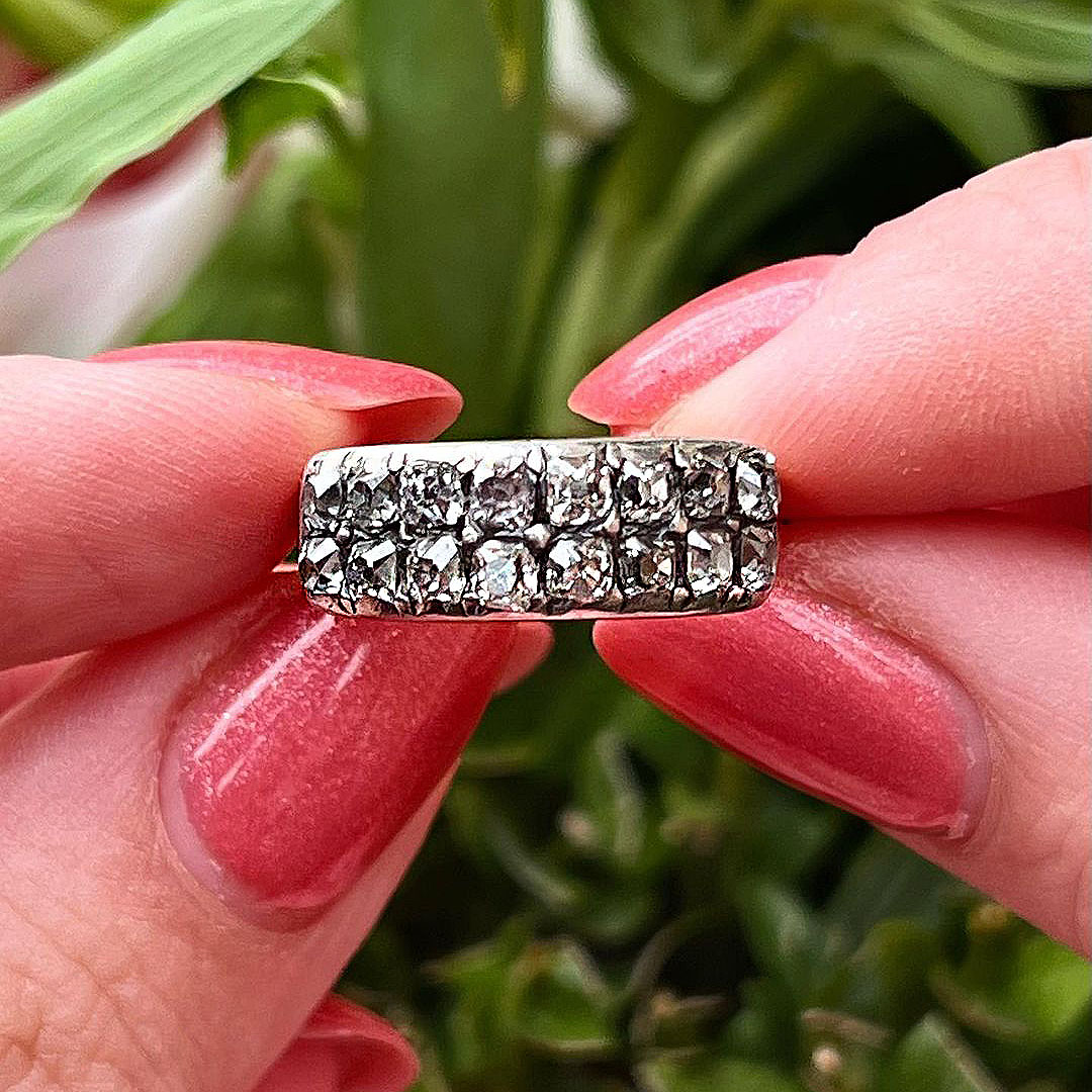 6.4ct Round Cut White Sapphire Eternity Ring