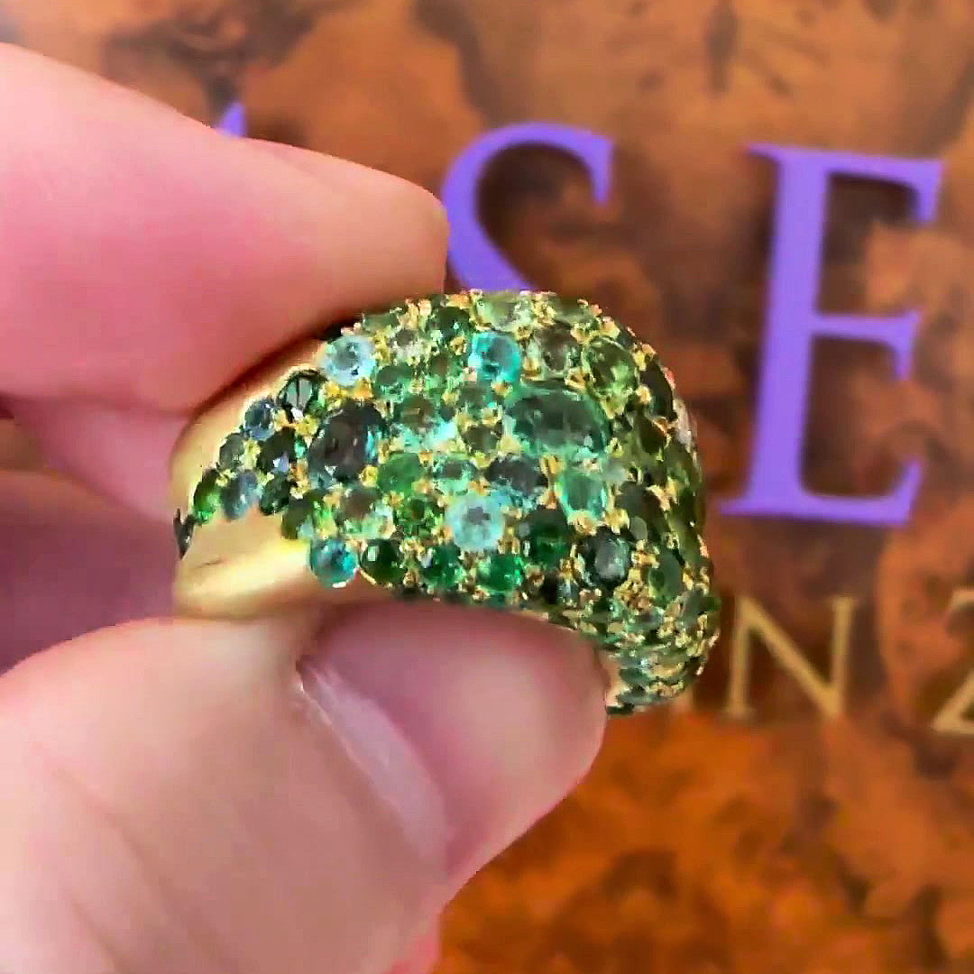 8.75ct Oval Cut Green Sapphire Eternity Ring