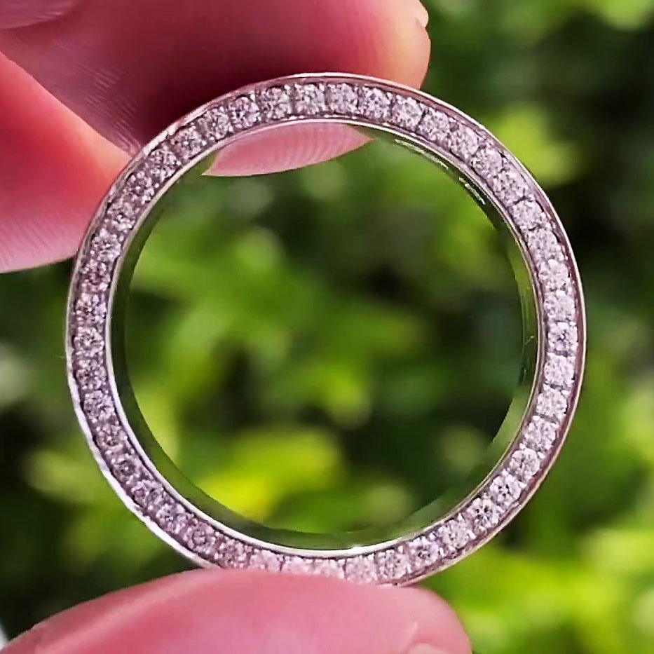 7.25ct Round Cut Black Sapphire Men's Eternity Ring