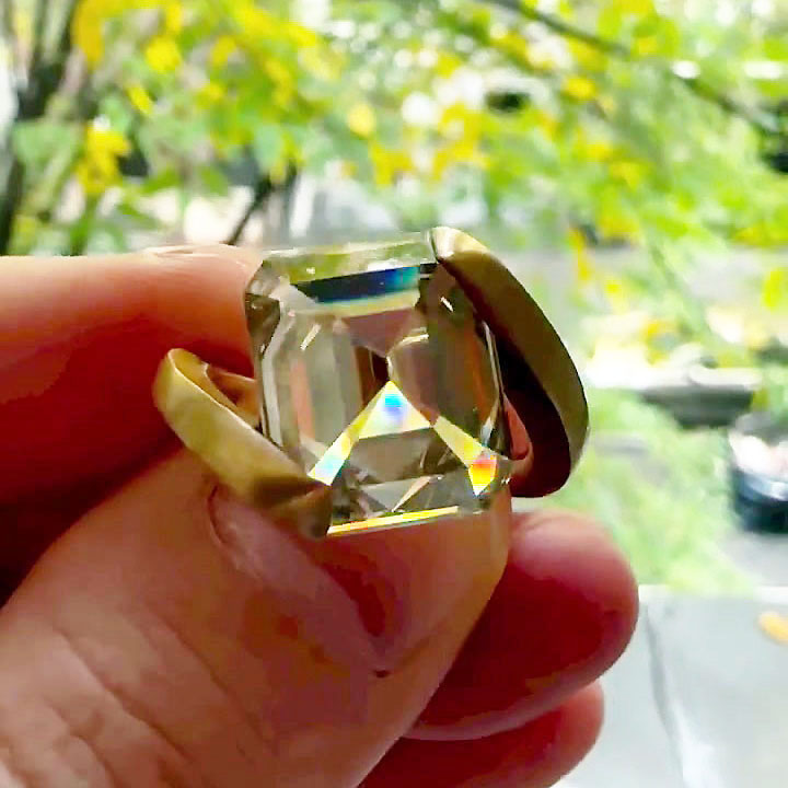 6ct Irregular Cut White Sapphire Men's Engagement Ring