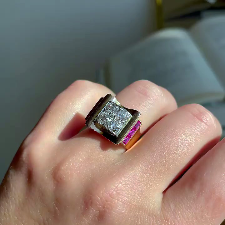 4ct Round Cut White Sapphire Engagement Ring