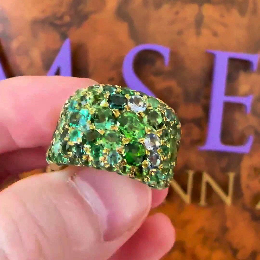 8.75ct Oval Cut Green Sapphire Eternity Ring