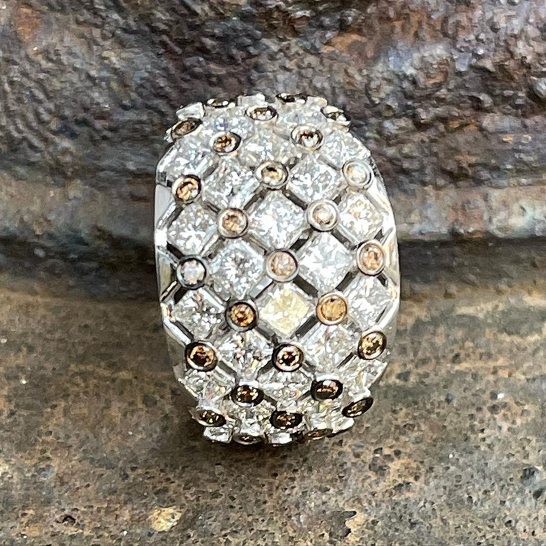 11.2ct Princess Cut White Sapphire Cocktail Ring