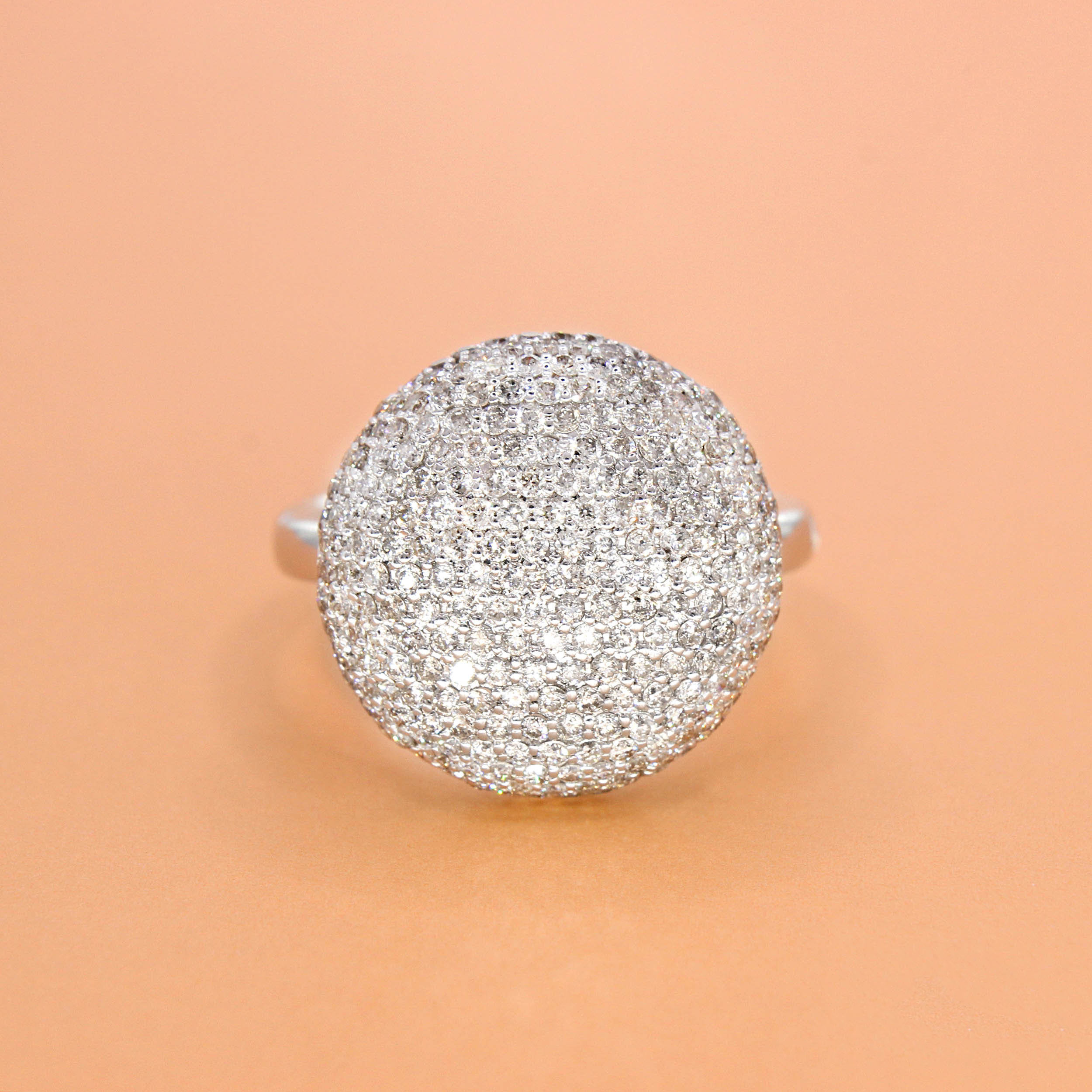 3.41ct Micro-pave Setting Round Cut White Sapphire Eternity Ring