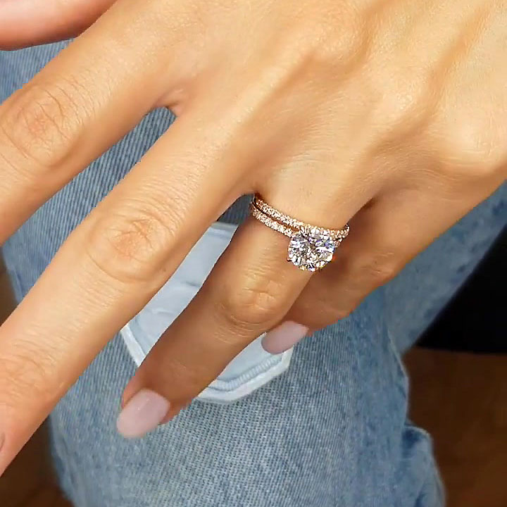 3ct Round Cut White Sapphire Wedding Set