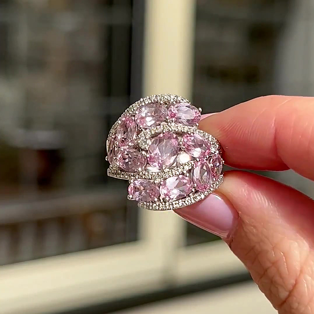 8.75ct Oval Cut Pink Sapphire Eternity Ring