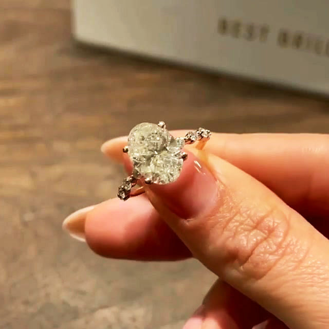 3ct Oval Cut White Sapphire Engagement Ring