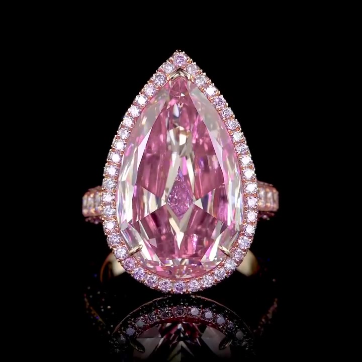 7ct Pear Cut Pink Sapphire Engagement Ring