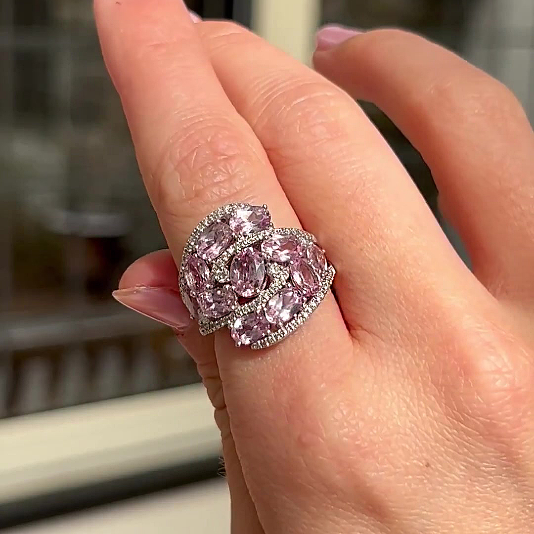 8.75ct Oval Cut Pink Sapphire Eternity Ring