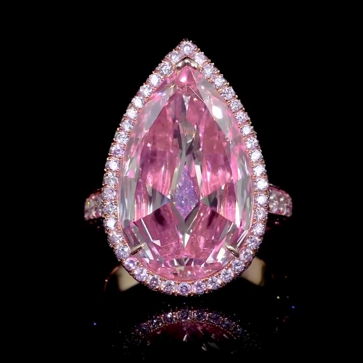 7ct Pear Cut Pink Sapphire Engagement Ring