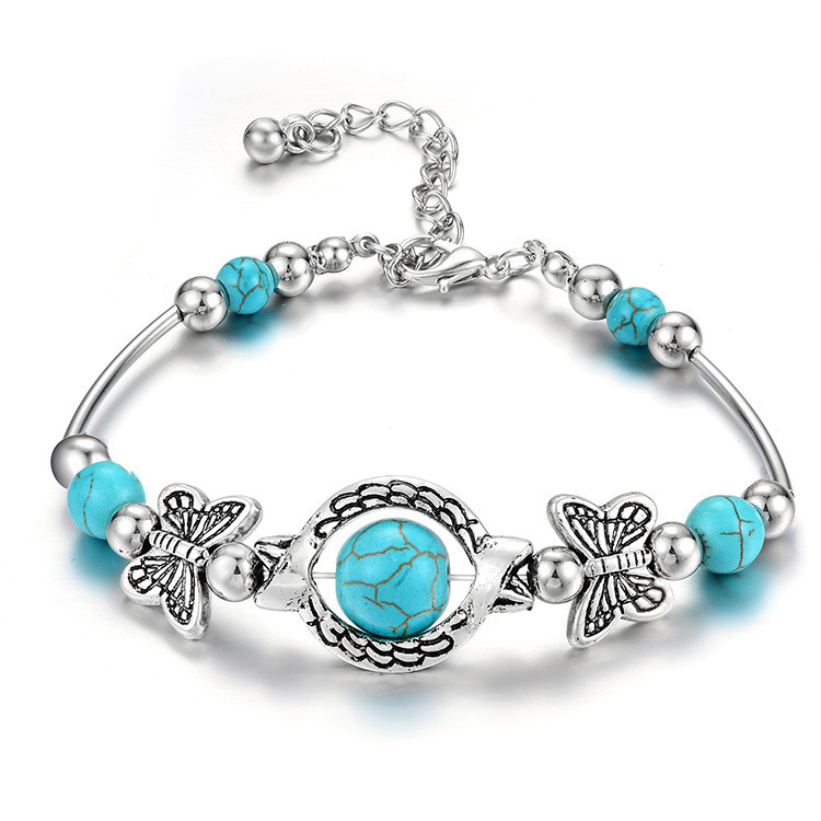 Trendy Turquoise Butterfly Handmade Bracelet
