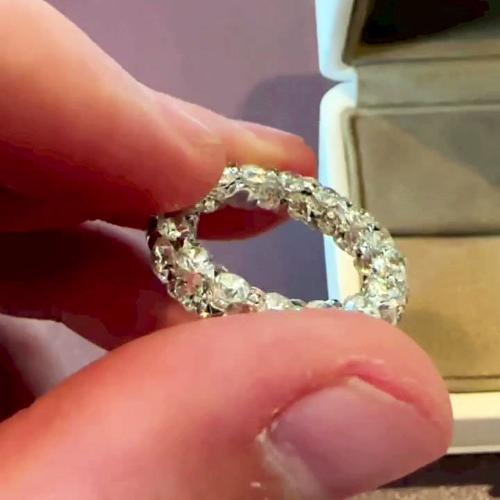 6.75ct Round Cut White Sapphire Eternity Ring