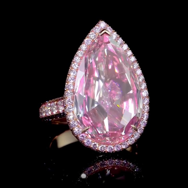 7ct Pear Cut Pink Sapphire Engagement Ring