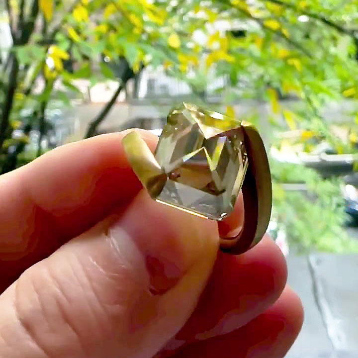 6ct Irregular Cut White Sapphire Men's Engagement Ring