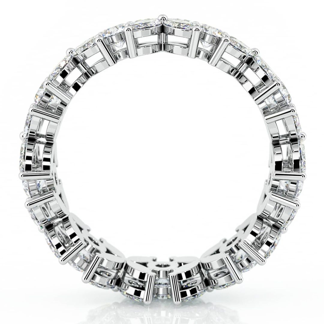 4.25ct Flower Design Marquise Cut White Sapphire Eternity Ring