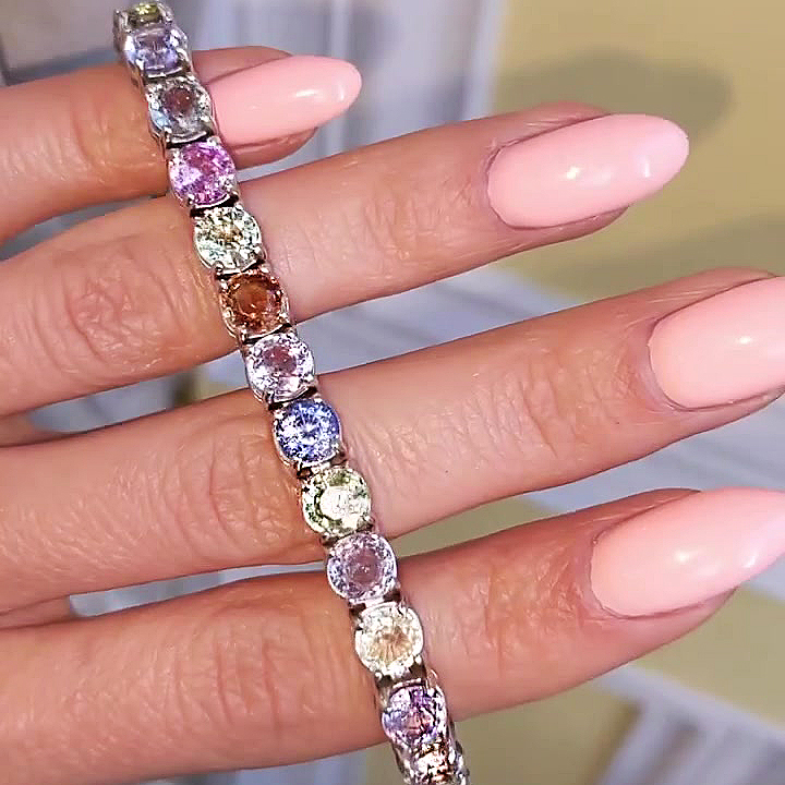 Round Cut colorful Sapphire Bracelet