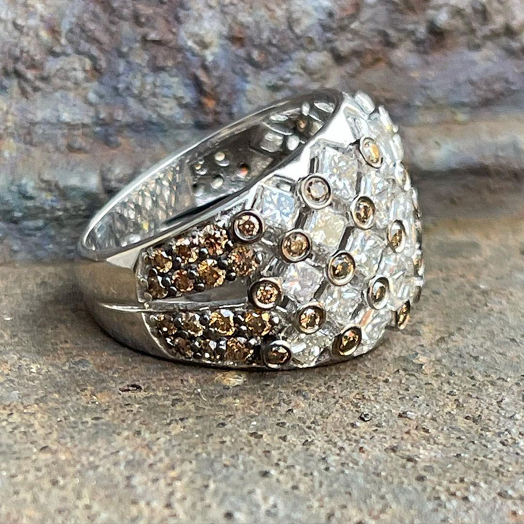 11.2ct Princess Cut White Sapphire Cocktail Ring