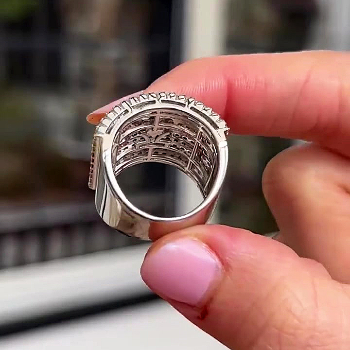 10.2ct Micro-pave Setting Round Cut Rainbow Sapphire Eternity Ring